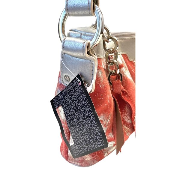 New Cromia Designer Leather Silver Peach Shoulder Handbag Purse- Made in Italy - Picture 11 of 16